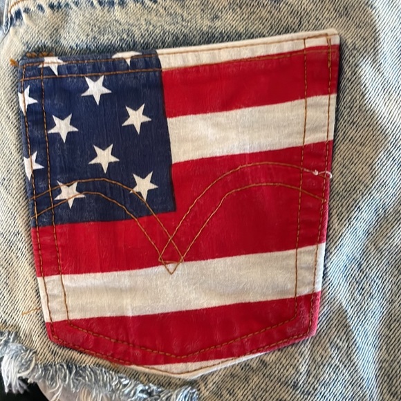 VINTAGE Levi’s Denim jean shorts american flag 🇺🇸 w31 517 jeans levi strauss - Picture 9 of 10